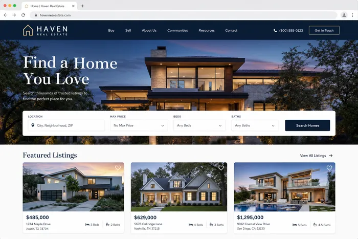 Polished website for a real estate firm